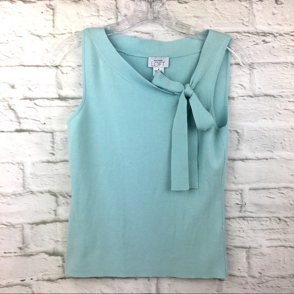 Ann Taylor Loft top pale blue S knit sleeveless